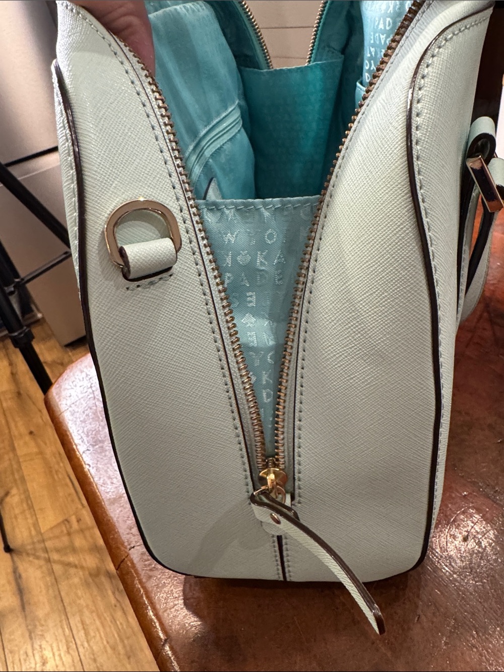 Kate Spade Newbury Lane Small Felix Satchel in Robin's Egg Blue - Picture 13 of 16